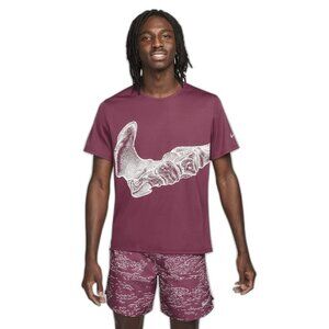 Nike Men's Dri-Fit Sportswear UV UPF40+ Run Miler GX Performance Pink Red Shirt